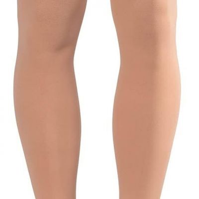 Microfiber Opaque +Plus Open Toe Unisex Thigh High 20-30mmHg (Beige) Small